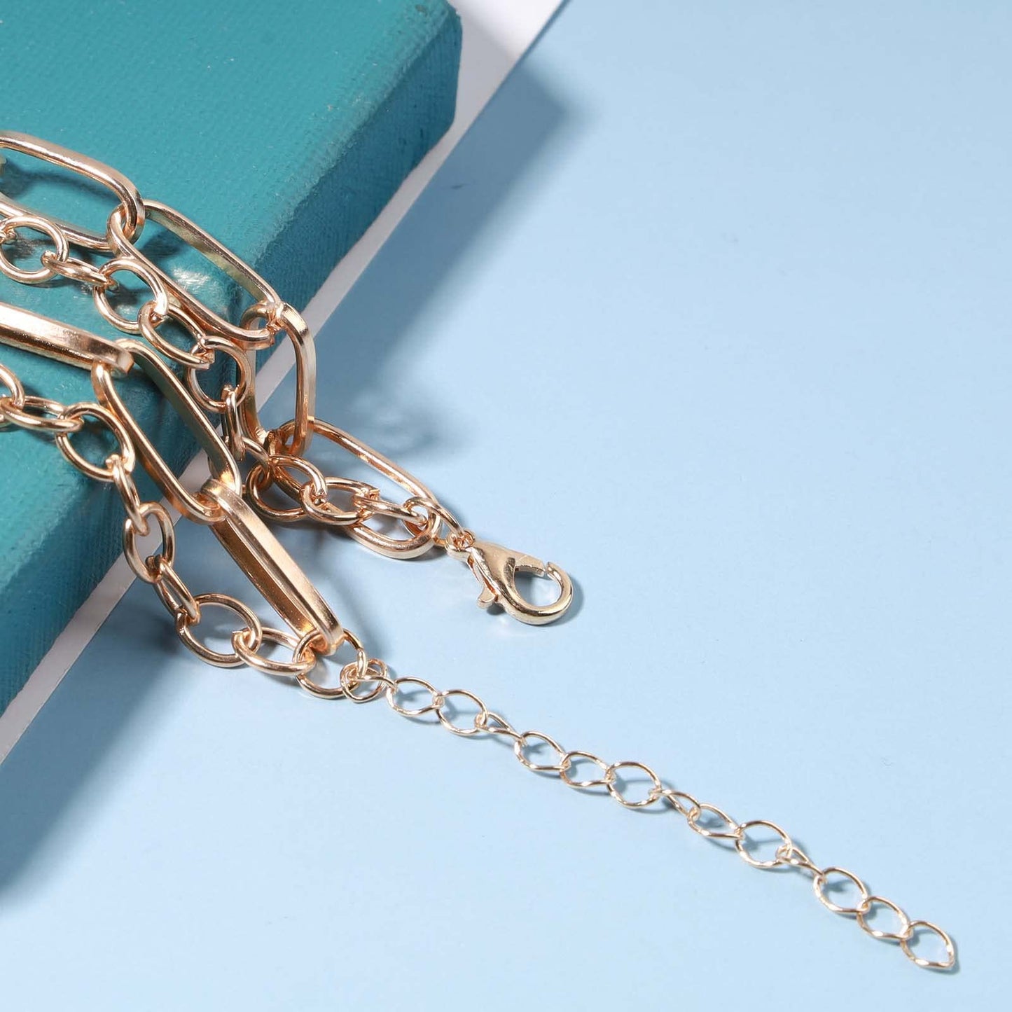 Yheakne Punk Layered Lock Choker Necklace Gold Padlock Pendant Necklace Chunky Paper Clip Chain Necklace Vintage Statement Necklace Chain Jewelry Beauty & Personal Care Yheakne