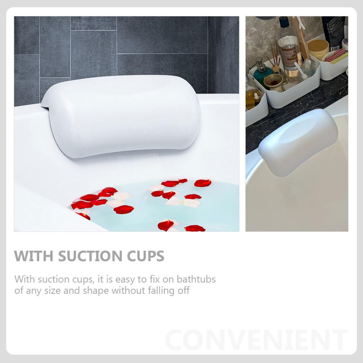 CTIRCHIU Bathtub Pillow Suction Cup Bathtub Pillow for Head Neck and Shoulder Support Breathable Bath Spa for Most Bathtubs Home Relaxing Bathing Use Beauty and Personal Care CTIRCHIU