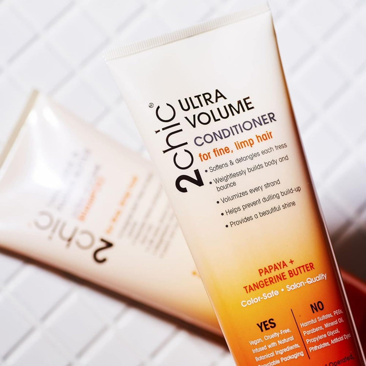 GIOVANNI 2chic Ultra-Volume Conditioner - Daily Volumizing Formula with Papaya & Tangerine Butter, Promotes Weightless Control for Fine Limp Thin Beauty & Personal Care GIOVANNI