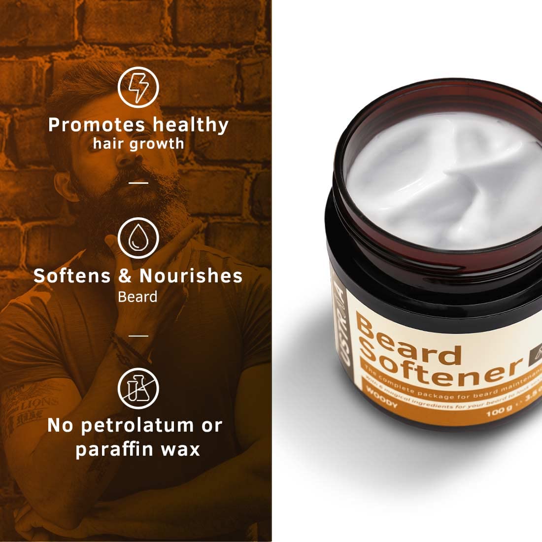 Ustraa Beard Softener Woody - 100g (Set of 2) Beauty and Personal Care Ustraa