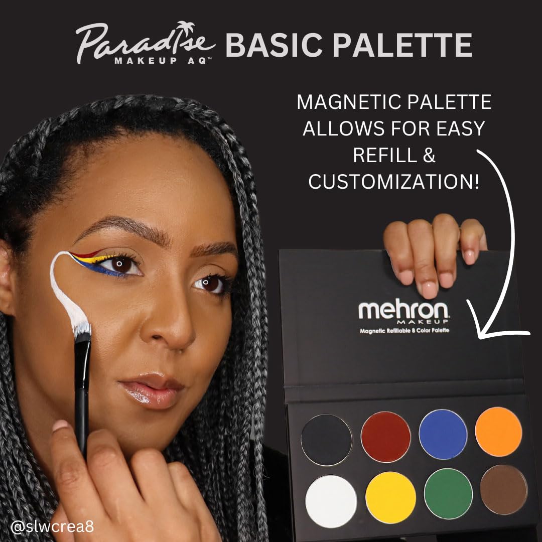Mehron Makeup Paradise AQ - BASIC PALETTE, Water-Activated Face Paint