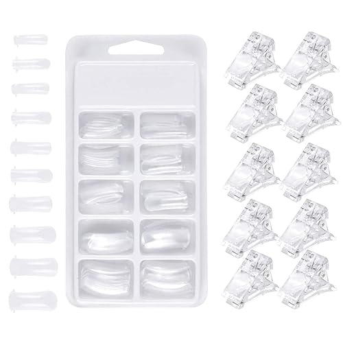 DNHCLL 600 PCS 12 Sizes False Toenails Full Cover Artificial French Acrylic Toenails for Nail Salons and DIY Nail Art (Natural) Beauty & Personal Care DNHCLL