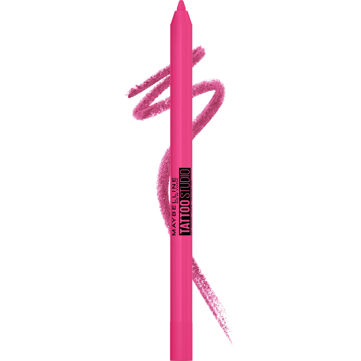 MAYBELLINE New York Tattoo Studio Long-Lasting Sharpenable Eyeliner Pencil, Glide on Smooth Gel Pigments with 36 Hour Wear, Waterproof Ultra Pink 0.04