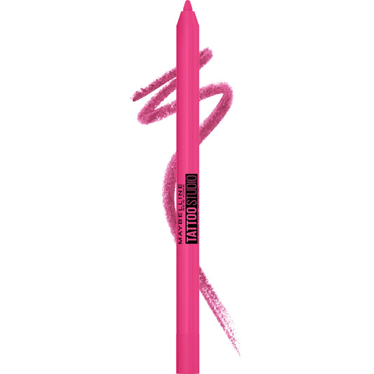 MAYBELLINE New York Tattoo Studio Long-Lasting Sharpenable Eyeliner Pencil, Glide on Smooth Gel Pigments with 36 Hour Wear, Waterproof Ultra Pink 0.04