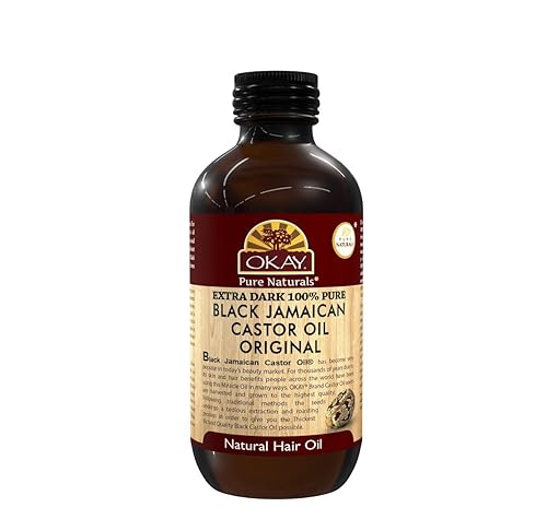 OKAY Pure Naturals Black Jamaican Castor Oil - Castor Oil for Hair Health, Moisture for Skin, Body, Scalp, Eyelashes, Eyebrows, for Men & Women - 4 oz Beauty & Personal Care OKAY