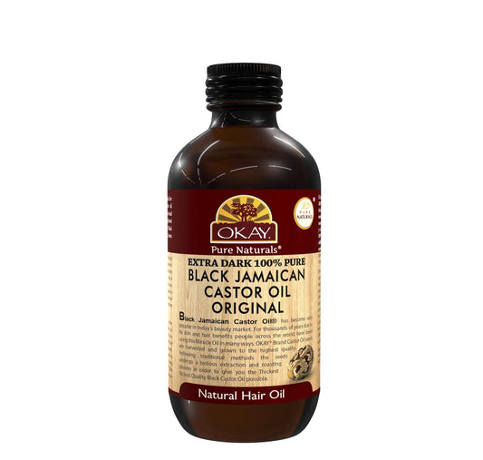 OKAY Pure Naturals Black Jamaican Castor Oil - Castor Oil for Hair Health, Moisture for Skin, Body, Scalp, Eyelashes, Eyebrows, for Men & Women - 4 oz Beauty & Personal Care OKAY