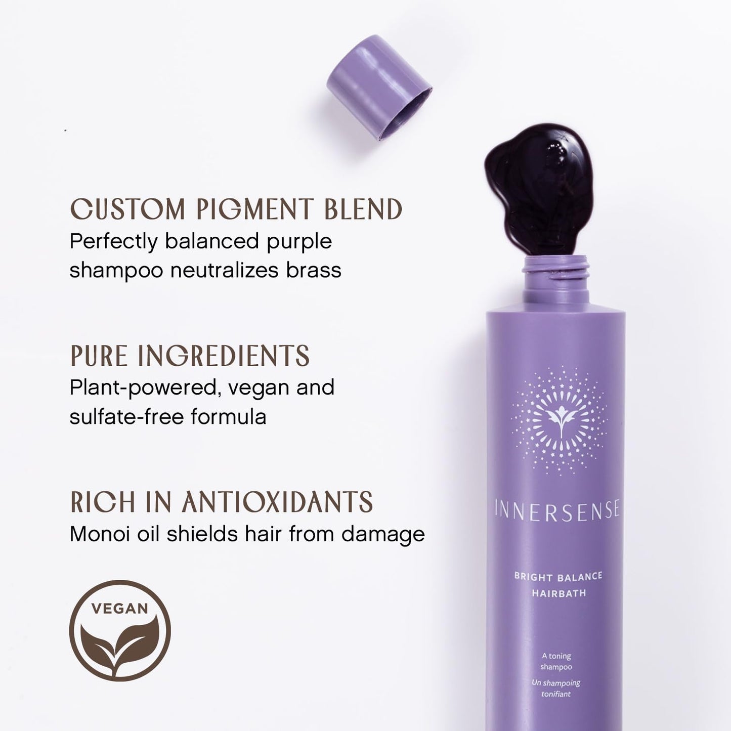 INNERSENSE Organic Beauty - Natural Bright Balance Purple Toning Hairbath | Non-Toxic, Cruelty-Free Haircare (10 fl oz | 295 ml) Beauty & Personal Care INNERSENSE