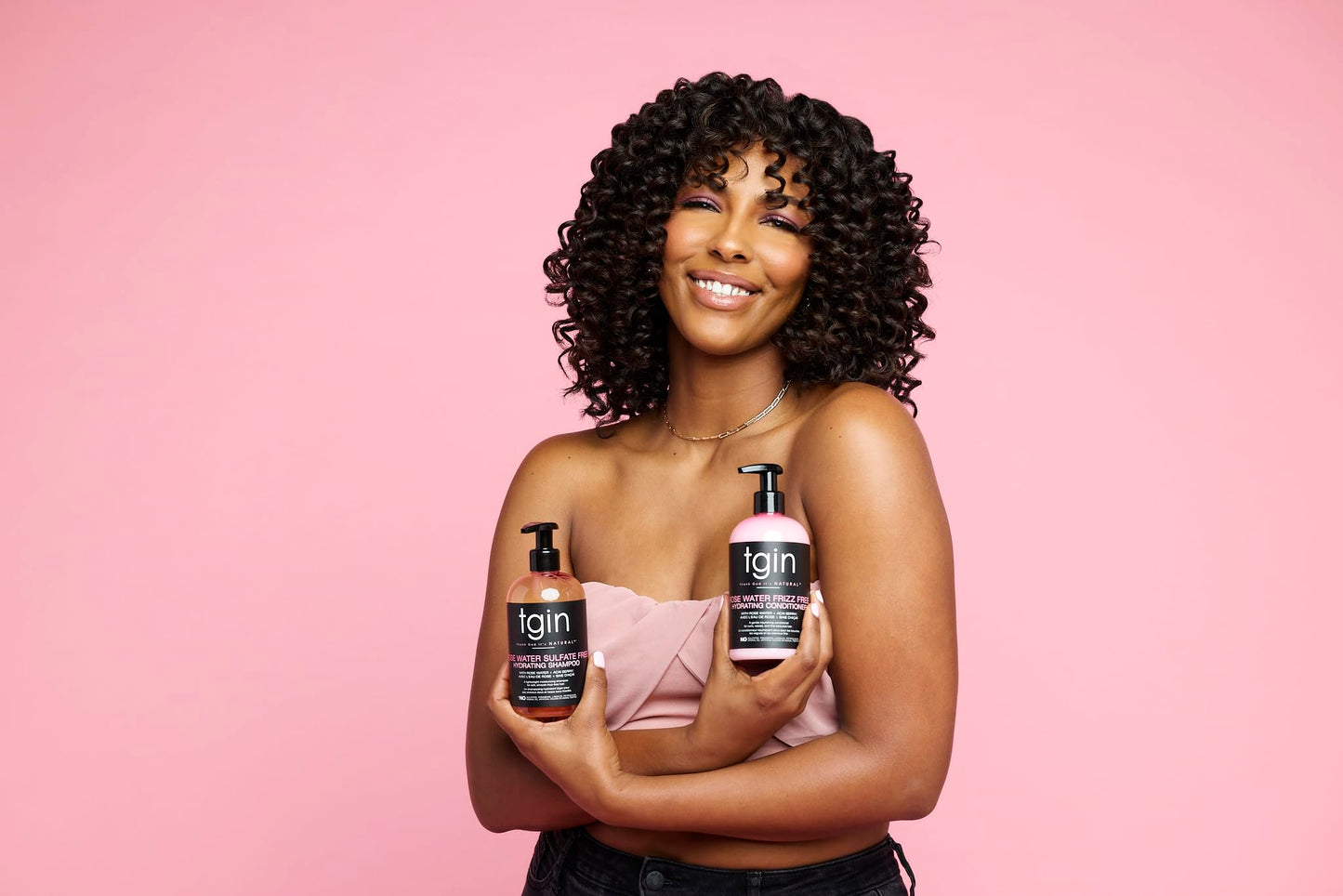 tgin Rose Water Shampoo + Conditioner Duo for Curly, Coily and Wavy Hair, Sulfate Free, with Rose Water, Acai Berries, Nourishes and Detangles Dry Beauty & Personal Care Thank God It's Natural