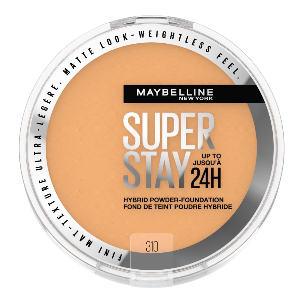 Maybelline Super Stay Up to 24HR Hybrid Powder-Foundation, Medium-to-Full Coverage Makeup, Matte Finish, 310, 1 Count Beauty & Personal Care MAYBELLINE