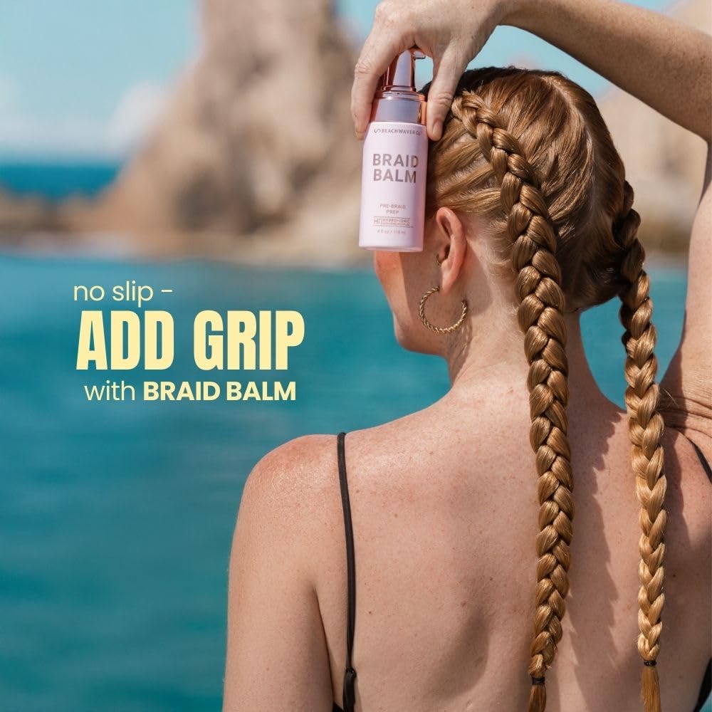 The Beachwaver Co. Braid Balm Pre-Braid Prep - Full Size (4 Fl Oz) | Frizz-Taming Primer Foam | Strengthen and Reduce Flyaways w/HiX Vegan Bond Beauty & Personal Care The Beachwaver Co.
