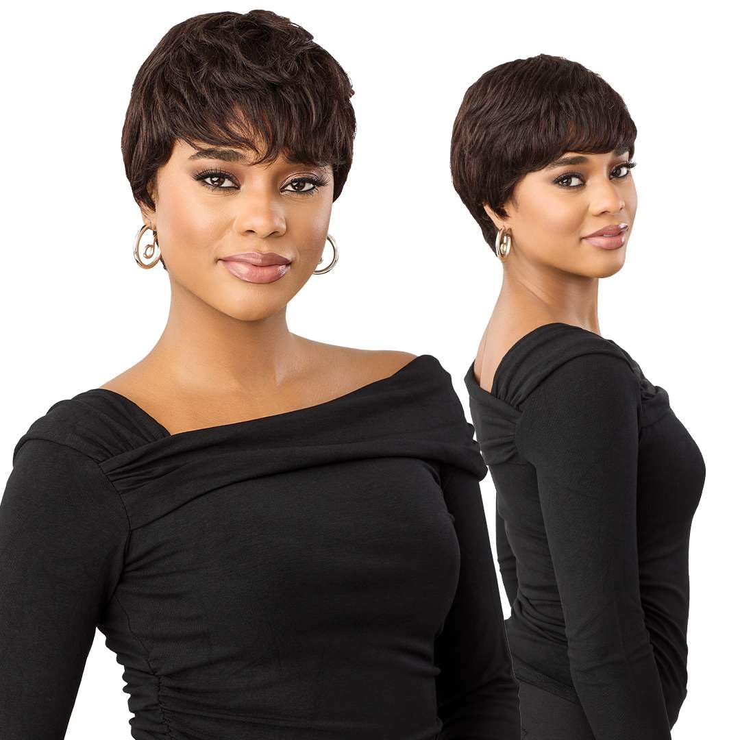 Outre Fab & Fly Full Cap Wig - Human Hair - Aella (NATURAL)