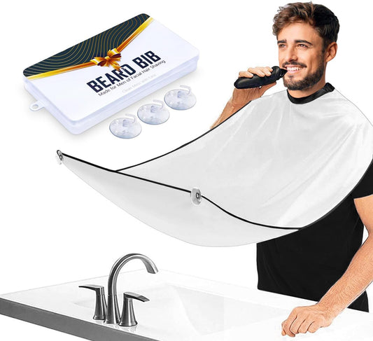 Beard Bib Beard Apron, Beard Hair Catcher for Men Shaving & Trimming Non-Stick Waterproof Beard Cape Grooming Cloth with 3 Suction Cups Birthday Gifts Beauty and Personal Care Leaflai