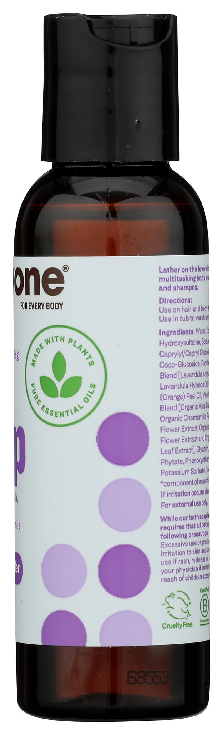 Everyone 3-in-1 Soap Body Wash, Bubble Bath, Shampoo, Travel Size, 2 Ounce (Pack of 1), Vanilla and Lavender, made with Essential Oils for Men Beauty & Personal Care everyone for every body