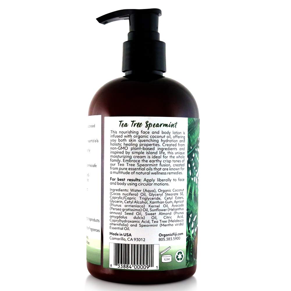 Coco Fiji Face & Body Lotion Infused With Coconut Oil | Lotion for Dry Skin | Moisturizer Face Cream & Massage Lotion for Women & Men | Tea Tree Beauty & Personal Care Organic Fiji