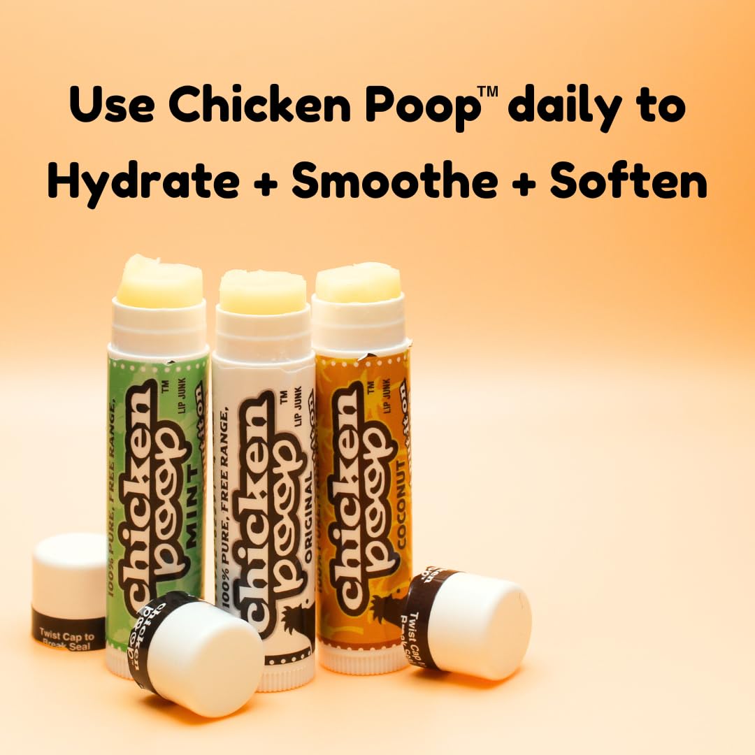 Chicken Poop Lip Balm Simone Chickenbone 100% Natural Moisturizer, Refreshing for Dry Chapped Lips, 0.15 oz, (Mint), 1 Pack Beauty & Personal Care Simone Chickenbone