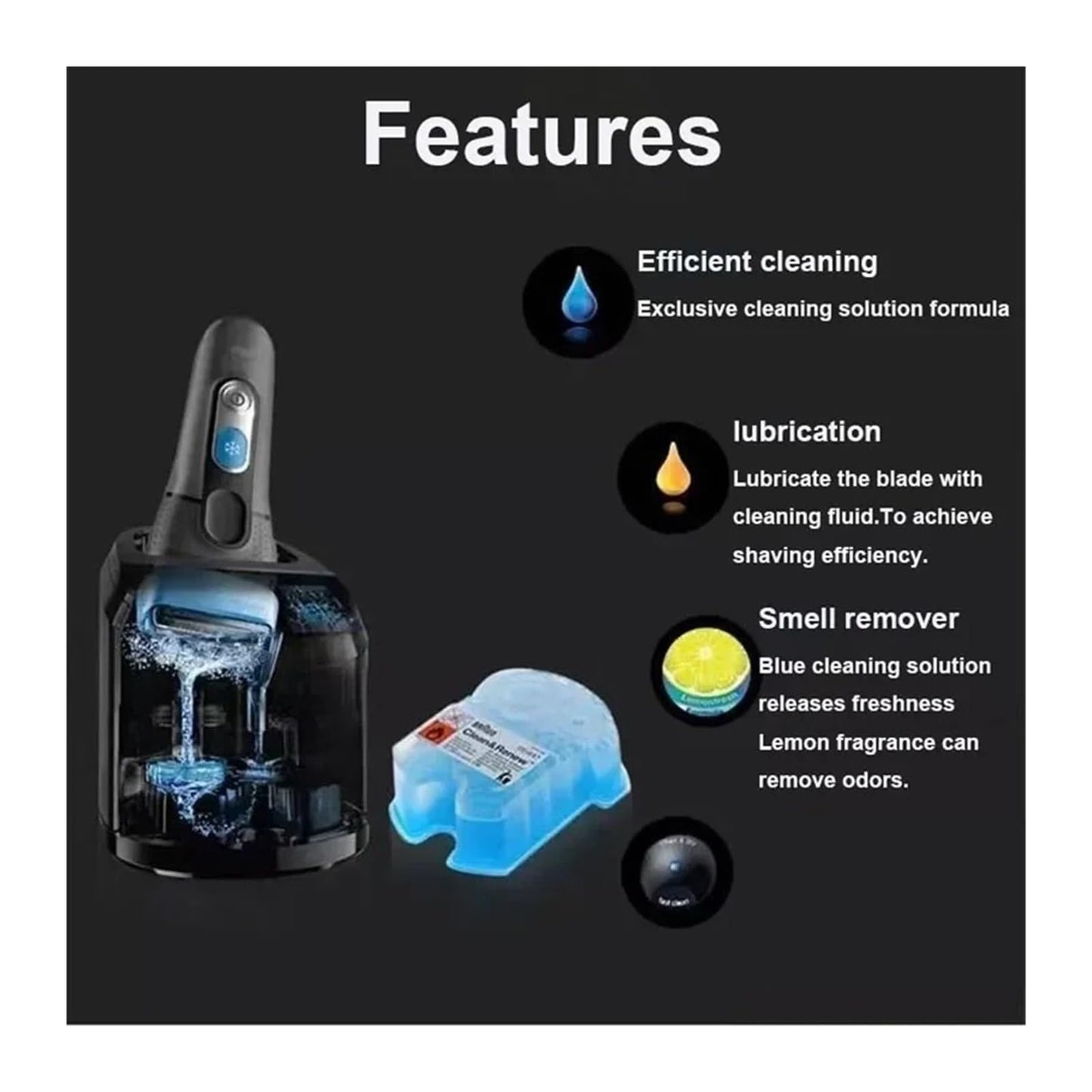 Electric Shaver,Compatible For Braun Electric Shaver Cleaning Renew Cartridge With Automatic Cleaning Center Clean Off The Shaver Head Beauty and Personal Care RMEYKAAN