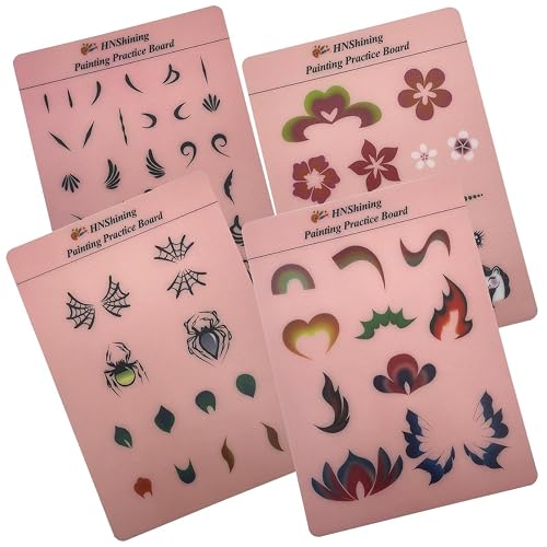 HNShining Face and Body Paint Practice Board With Various Patterns - Reusable Exercise Template and Skill Sheet Beauty & Personal Care HNShining