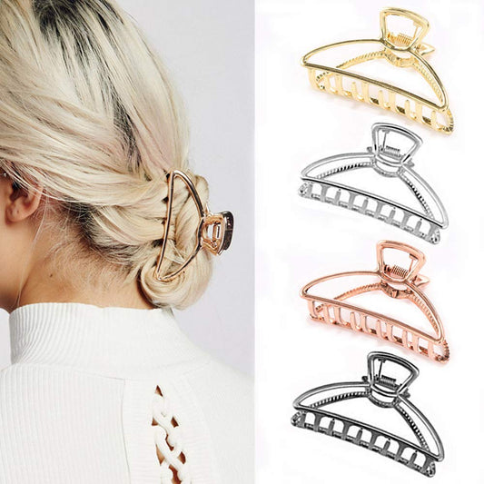Kiddale 4 Pieces Large Metal Hair Claw Clips, Hollow Non-slip Hair Catch Jaw Clamp for Women Girls Hair Barrette for Fixing Hair Beauty & Personal Care Kiddale