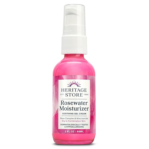 HERITAGE STORE Rosewater Face Moisturizer - Soothing Gel Moisturizer with Rose Complex, Niacinamide and Hyaluronic Acid - Dry to Combination Skin Care Beauty & Personal Care HERITAGE STORE
