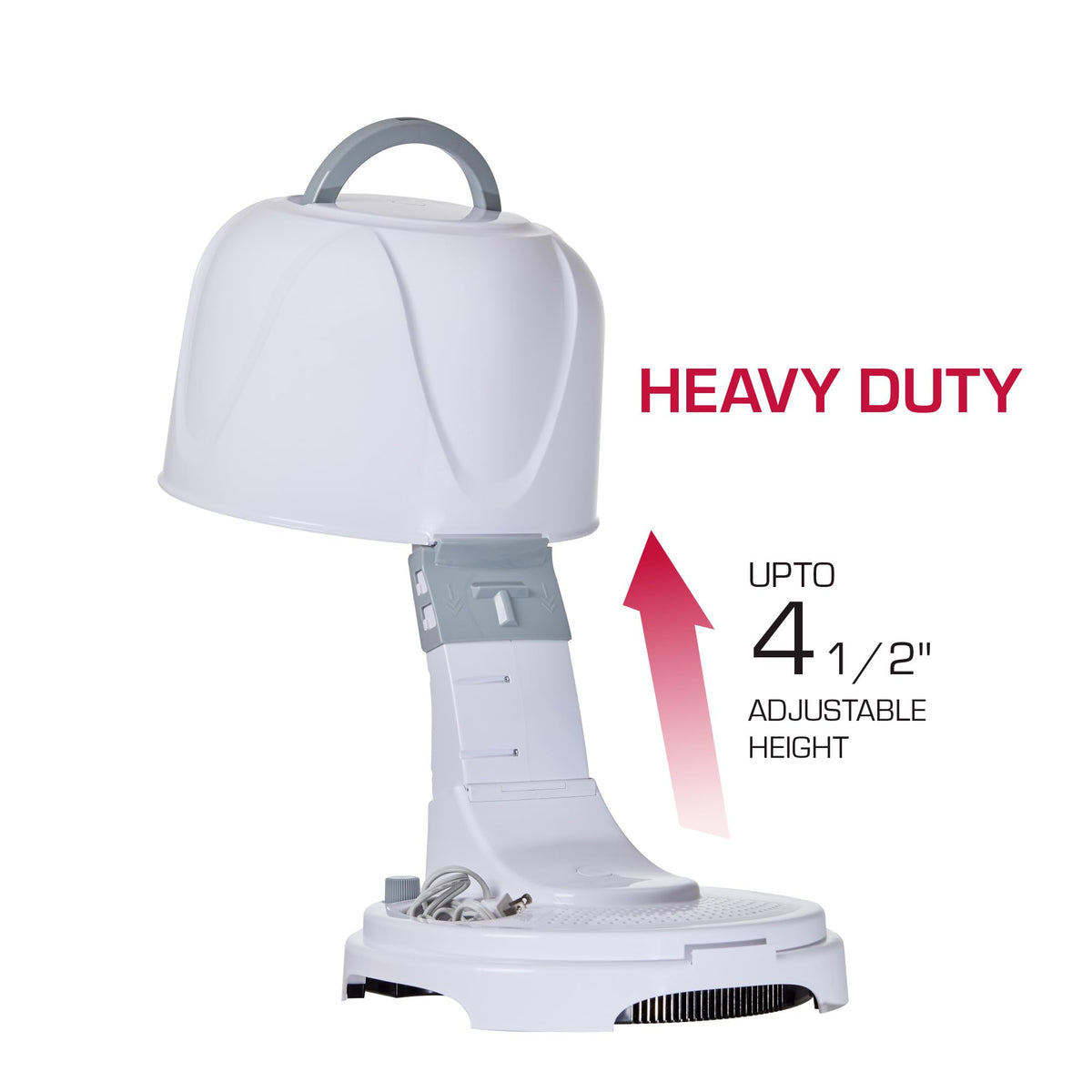 Red by Kiss 3000 Ceramic Tourmaline Professional Hood Dryer, 4 Heat Settings Blow Dryer for Home & Salon, Height Adjustable Convenient Big Hood Size