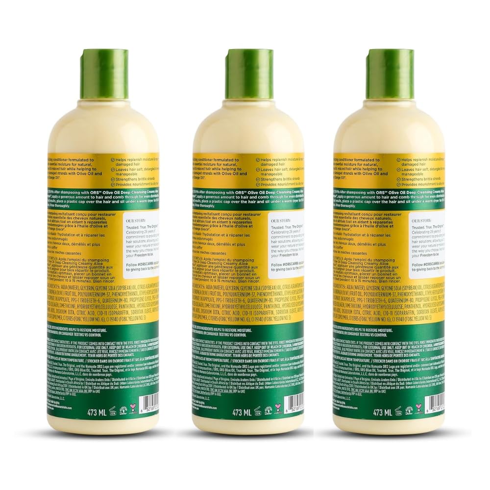 ORS Olive Oil Classics Replenishing Conditioner with Sweet Orange Oil for Revitalizing Moisture 16.0 oz (Pack of 3)