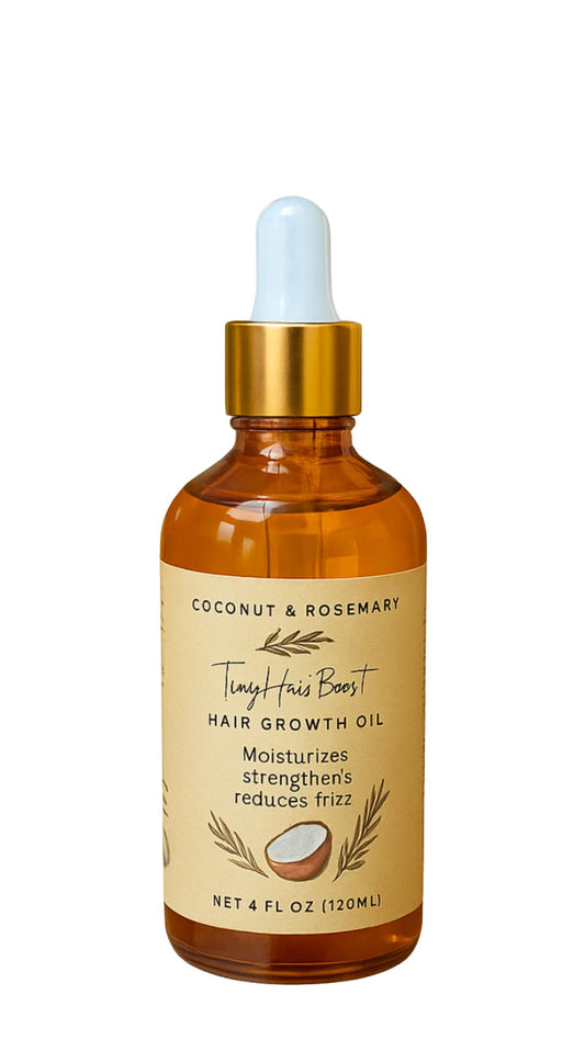 Tiny Hair Boost Hair Growth oil (4oz) l Coconut & Rosemary Infused l Nourishing Scalp OIl for Thicker, Fuller Hair l Natural Growth Formula for All Beauty & Personal Care TinyHairBoost
