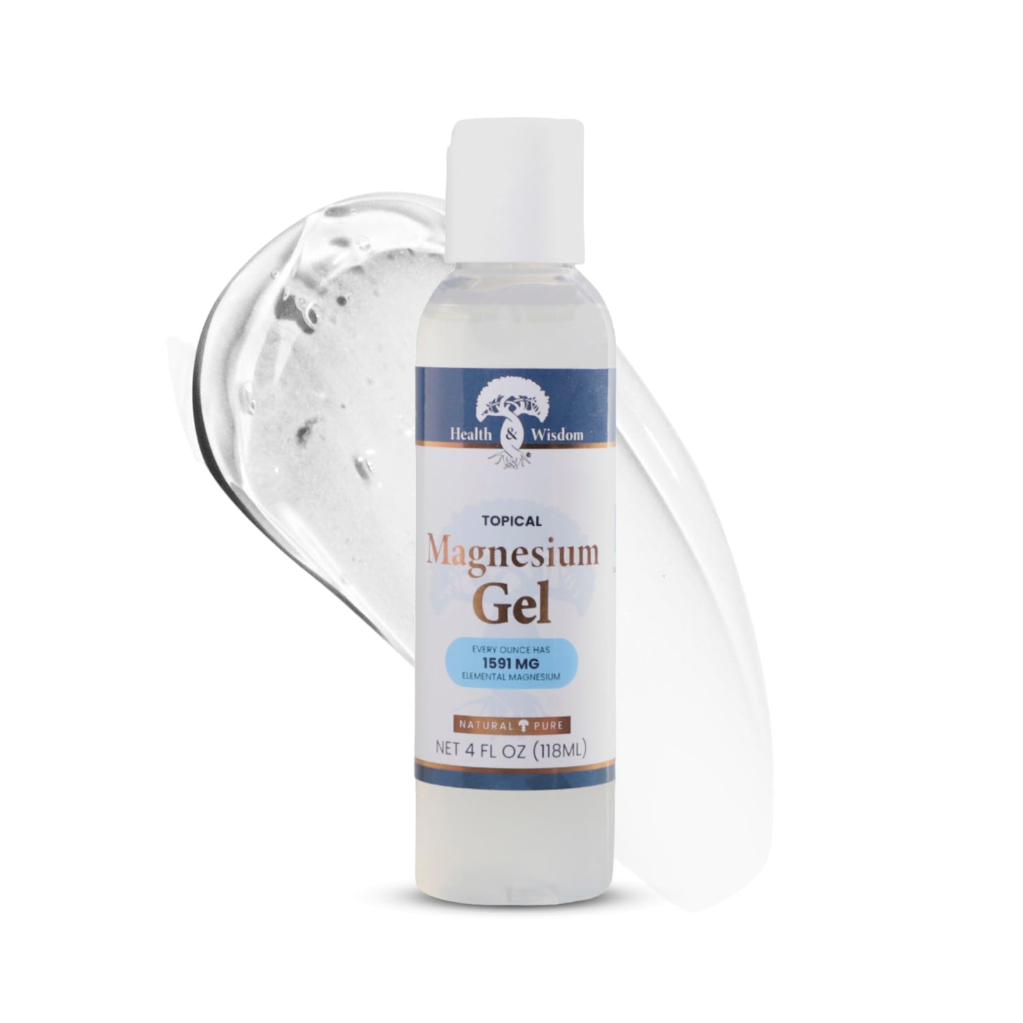 Health & Wisdom Pure Magnesium Gel with Seaweed Extract - USP Grade Topical Muscle & Joint Relief- Natural and Pure Skin & Scalp Moisturizing Beauty & Personal Care Health and Wisdom