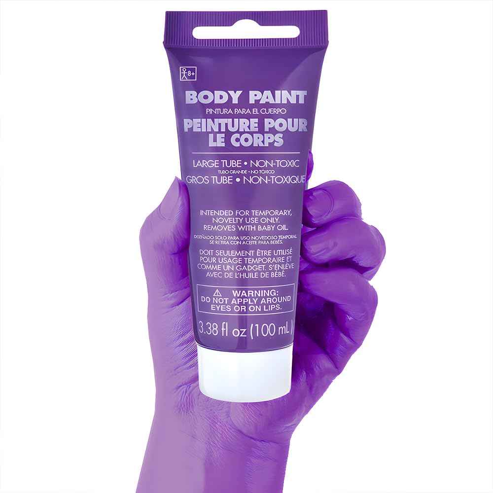Body Paint for Halloween - 3.38 oz. (1 Pc.) - Vibrant & Easy-to-Apply Costume Makeup, Perfect for Props and Parties, Purple Beauty & Personal Care Amscan
