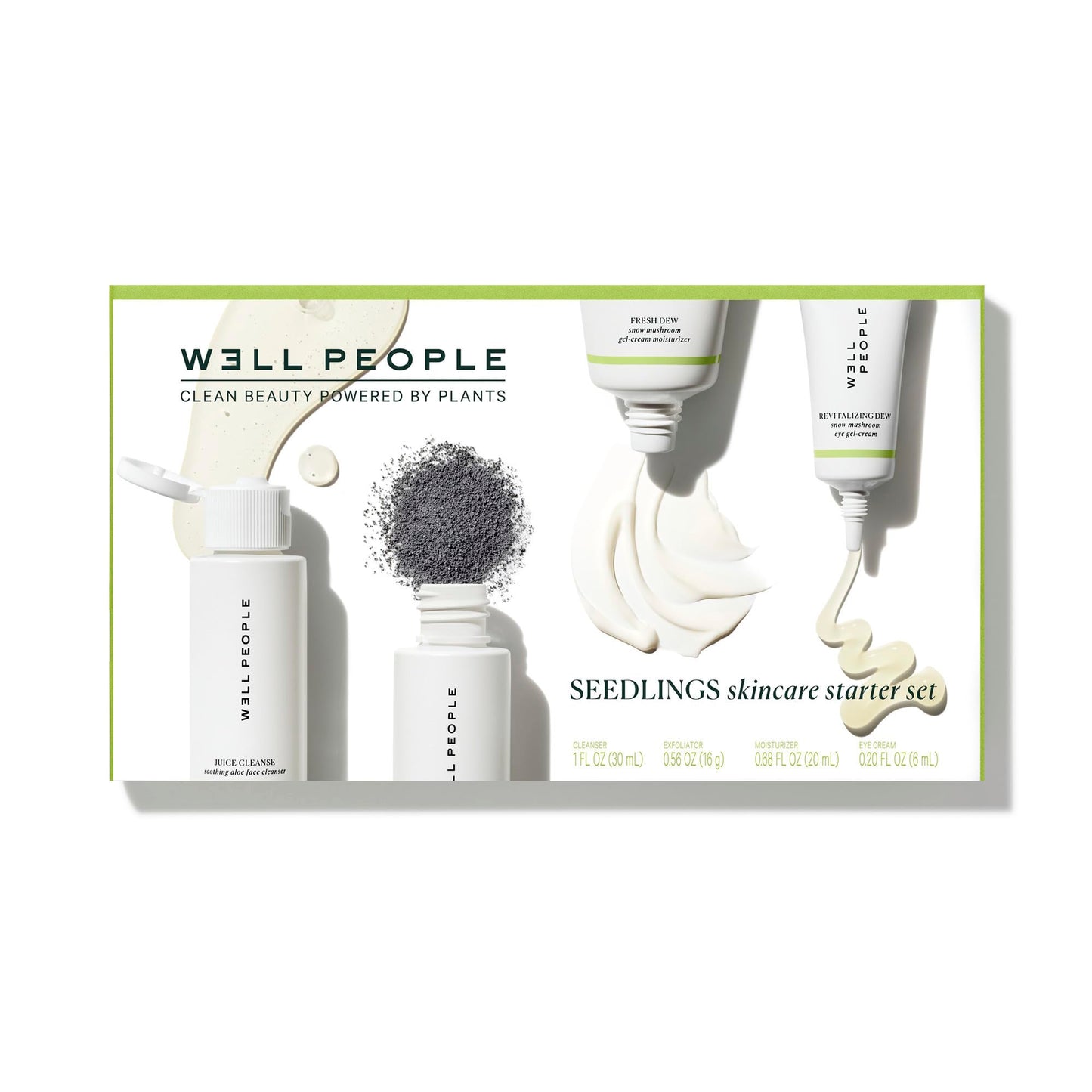 Well People Plant Power Skincare Starter Mini Set, Step-by-Step Skincare Kit For Cleansing, Hydrating, Exfoliating & Nourishing, Vegan & Cruelty-free Beauty & Personal Care Well People