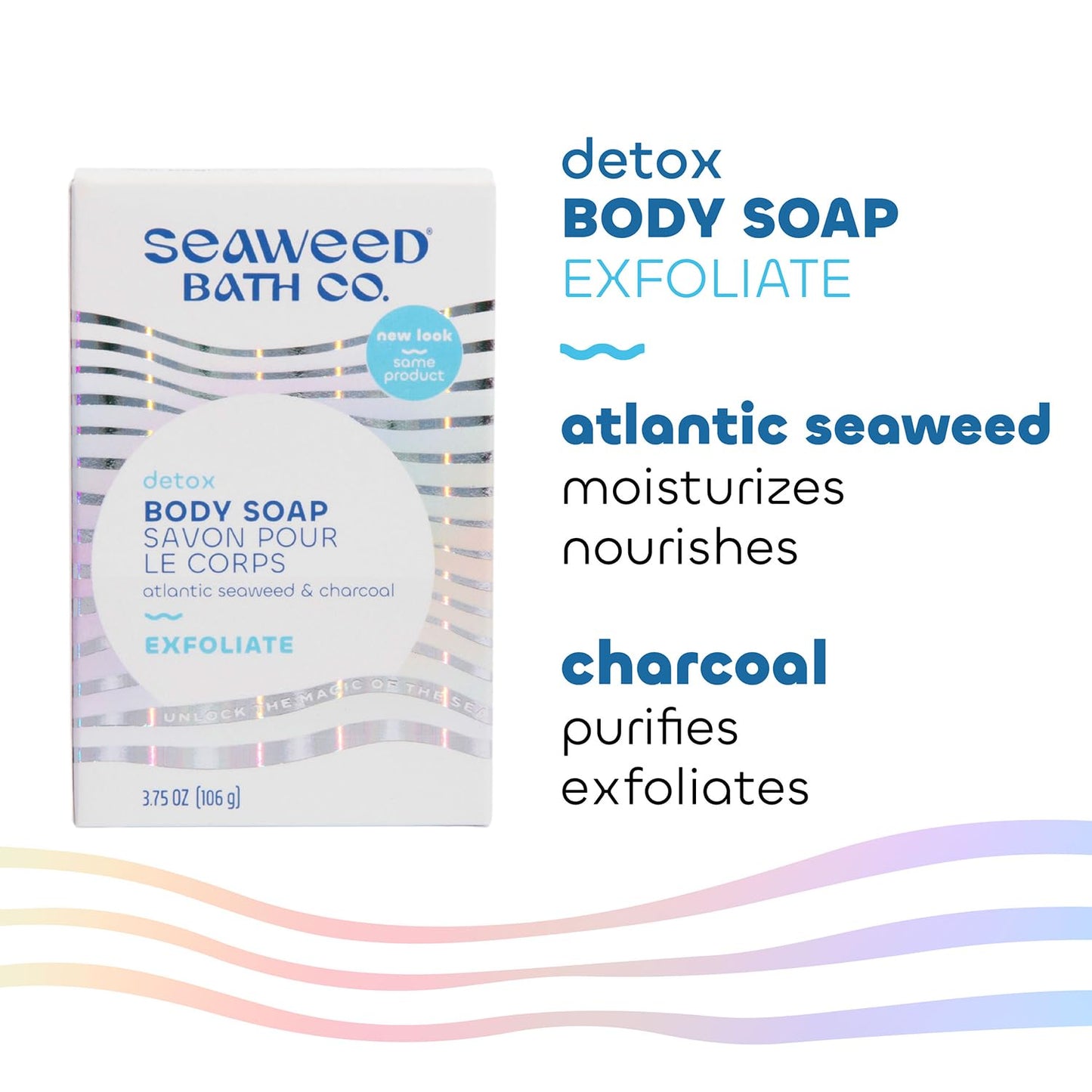 Seaweed Bath Co. Exfoliate Detox Body Soap, 3.75 Ounce, Sustainably Harvested Seaweed, Charcoal (Packaging May Vary) Beauty & Personal Care The Seaweed Bath Co.