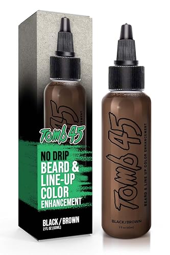 Tomb45 Beard & Lineup Enhancement (Brown/Black) - Water-proof, Shampoo safe, Safe on Skin Beauty & Personal Care Tomb 45