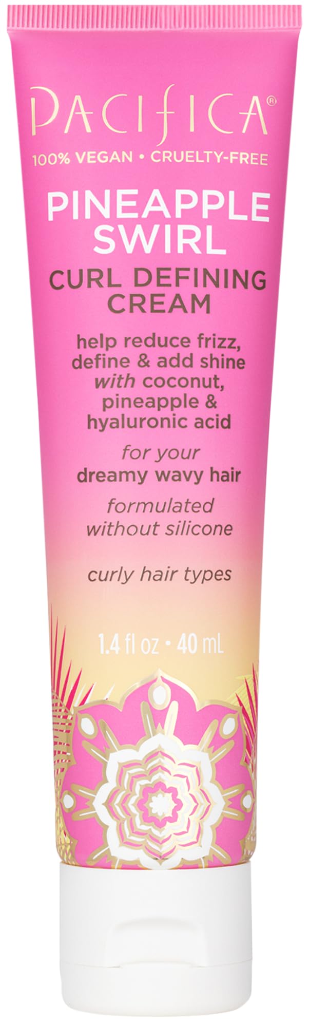 Pacifica Beauty Curl Cream for Curly Hair - Pineapple Swirl Curl Defining Cream - Hair Styling Product for Curly, Wavy, Coily & Curly Hair 1.4 FZ Beauty & Personal Care Pacifica