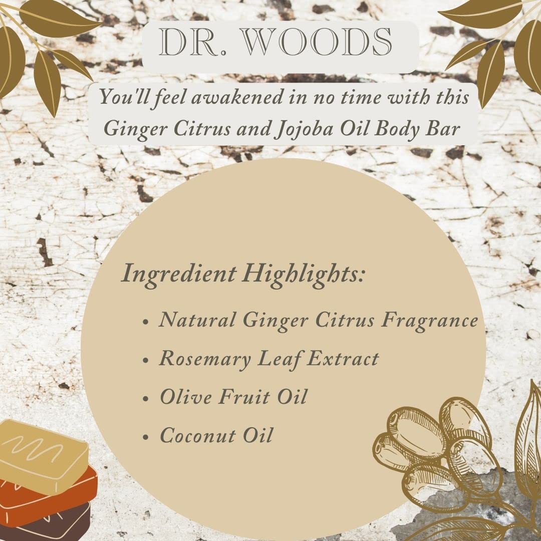 Dr. Woods Ginger Citrus Bar Soap with Jojoba Oil & Organic Shea Butter, 5.25 Ounce (Pack of 3) Beauty & Personal Care Dr. Woods