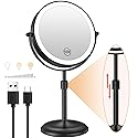 Benbilry Lighted Makeup Mirror with 10X Magnification & 3 Color Lights, Adjustable Brightness & Height, 7 Inch 360° Swivel Rechargeable LED Magnifying Beauty & Personal Care Benbilry
