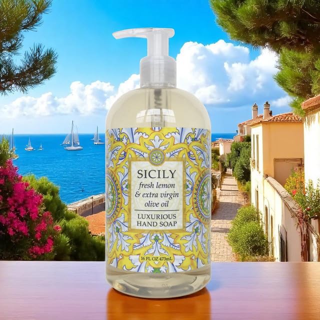 Greenwich Bay Trading Company Sicily Hand Soap - Moisturizing Shea Butter & Aloe Formula, 16 oz Bottle - Citrus & Herbal Scent, Gentle Liquid Soap Beauty & Personal Care Greenwich Bay Trading Company