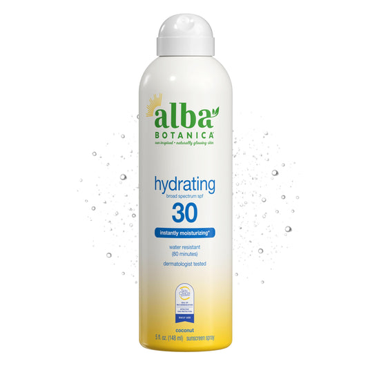 Alba Botanica Hydrating Sunscreen Spray, SPF 30 Broad Spectrum Protection, Instantly Moisturizing, Water Resistant (80 minutes), Hypoallergenic Beauty & Personal Care Alba Botanica