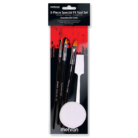 Mehron Makeup Stageline 5-Peice Special FX Tool Set | Paint Brushes| Face and Body Paint Brush| Special FX Brush Set. Includes 3 Stageline Brushes