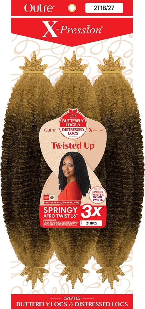 Outre X-Pression - Twisted Up - Springy Afro Twist 16" 3X (3 Pack, 2T1B/27)