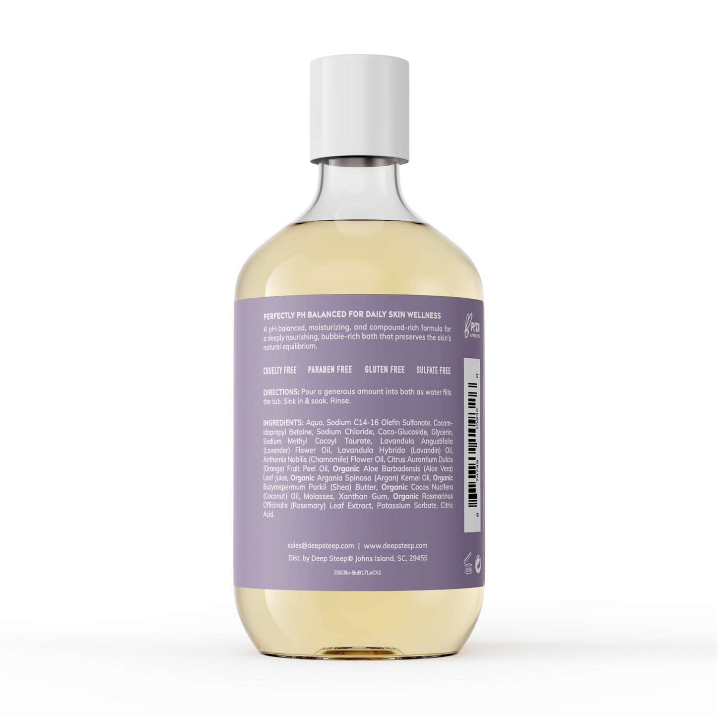 Deep Steep Lavender Chamomile Bubble Bath for Women, Hypoallergenic, Clinically Tested, Clean Formula for Sensitive Skin, Sulfate-Free, 17 fl oz Beauty & Personal Care Deep Steep