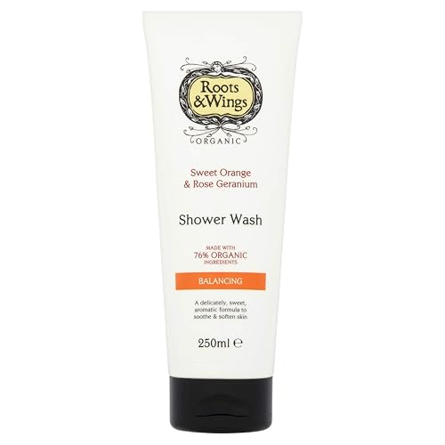 Roots & Wings Organic Balancing Sweet Orange and Rose Geranium Shower Wash 250ml Beauty & Personal Care Roots & Wings