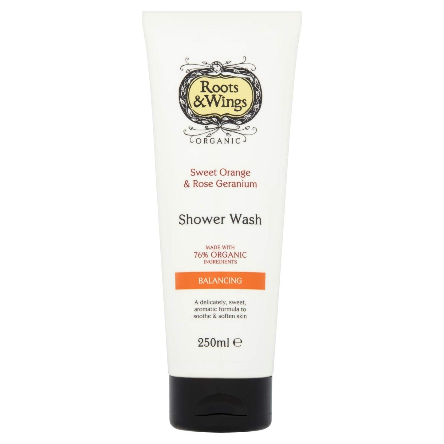 Roots & Wings Organic Balancing Sweet Orange and Rose Geranium Shower Wash 250ml Beauty & Personal Care Roots & Wings