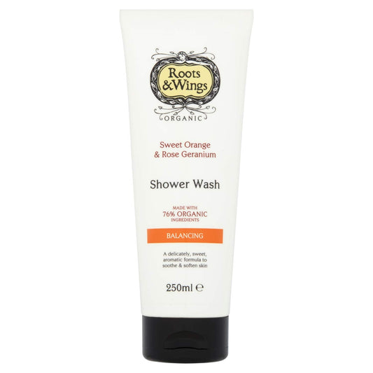 Roots & Wings Organic Balancing Sweet Orange and Rose Geranium Shower Wash 250ml Beauty & Personal Care Roots & Wings