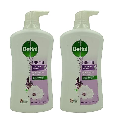 Dettol Anti Bacterial pH-Balanced Body Wash, Sensitive, 21.1 Oz / 625 Ml (Pack of 2) for Moisturizing Beauty & Personal Care Dettol