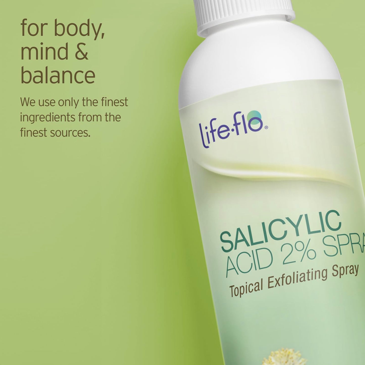 LIFE-FLO 2% Salicylic Acid Face and Body Spray - Gentle Exfoliating Skin Care for Teens and Adults - with Colloidal Silver, Tea Tree Oil, Peppermint Beauty & Personal Care LIFE-FLO