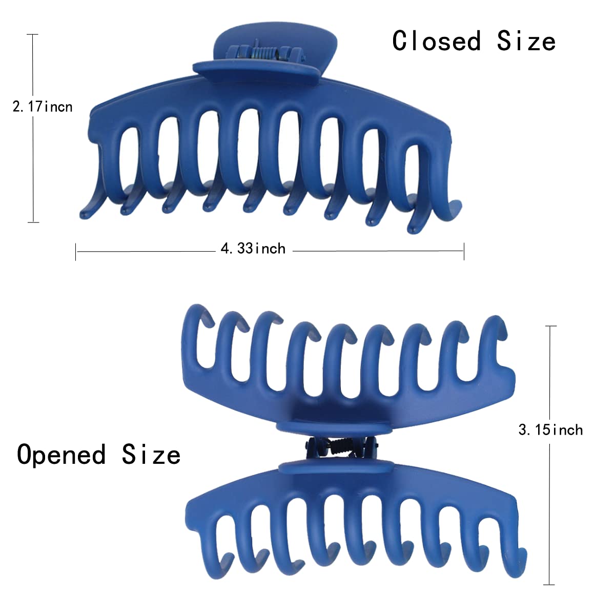 6 Pack Hair Claw Clips, Big Hair Claw Clips, Fashion Jieey Hair Accessories, 4 Inch Nonslip Giant Matte Strong Hold Banana Hair Clips for Thick/Thin