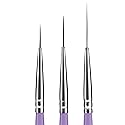 Beaute Galleria 3 Pieces Nail Art Long Striper Brush Set (12mm, 16mm, 22mm) for Thin Long Fine Line, Detailer, Striping, Color Block, One Stroke Beauty & Personal Care BEAUTÉ GALLERIA