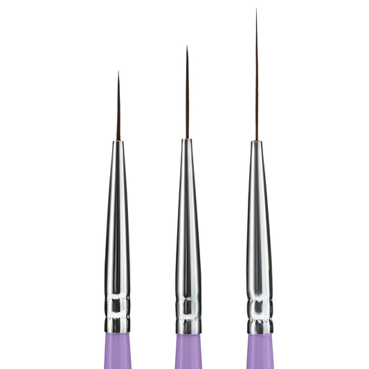 Beaute Galleria 3 Pieces Nail Art Long Striper Brush Set (12mm, 16mm, 22mm) for Thin Long Fine Line, Detailer, Striping, Color Block, One Stroke Beauty & Personal Care BEAUTÉ GALLERIA