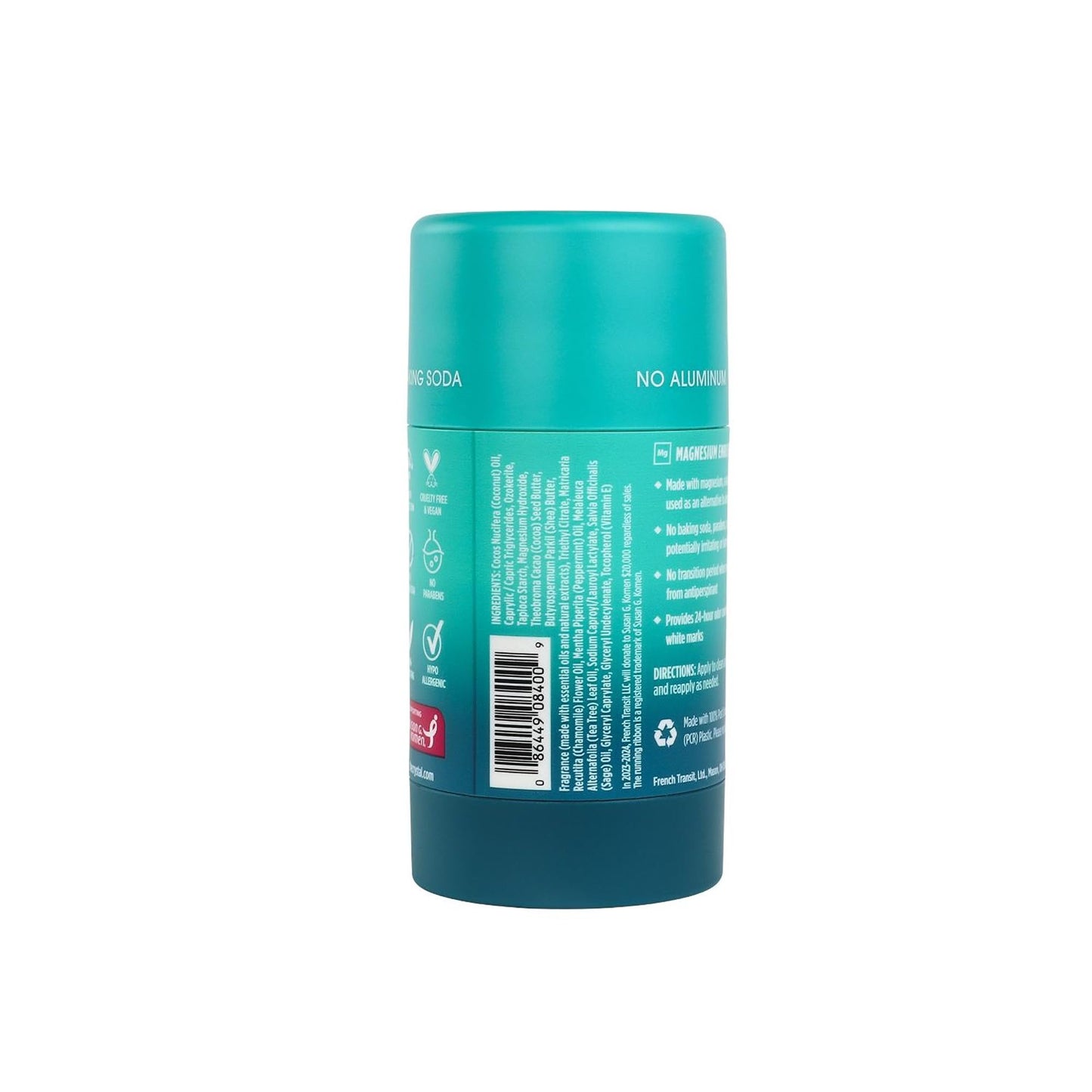 CRYSTAL Magnesium Solid Stick Natural Deodorant, Non-Irritating Aluminum Free Deodorant for Men or Women, Safely and Effectively Fights Odor, Baking Beauty and Personal Care Crystal Essence