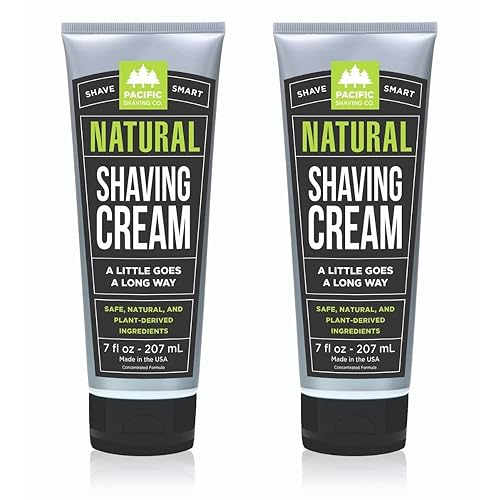 Pacific Shaving Company Natural Shaving Cream - Shea Butter + Vitamin E Shave Cream for Hydrated Sensitive Skin - Clean Formula for a Smooth Beauty & Personal Care Pacific Shaving Company