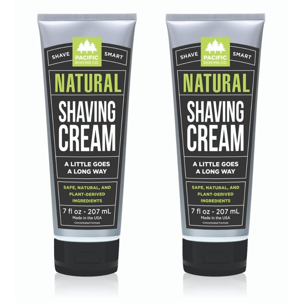 Pacific Shaving Company Natural Shaving Cream - Shea Butter + Vitamin E Shave Cream for Hydrated Sensitive Skin - Clean Formula for a Smooth Beauty & Personal Care Pacific Shaving Company